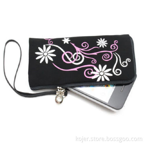 Zipper Bag, Made of Velvet, with Zipper Slider and Lanyard, Ideal for Apple's iPhone 4